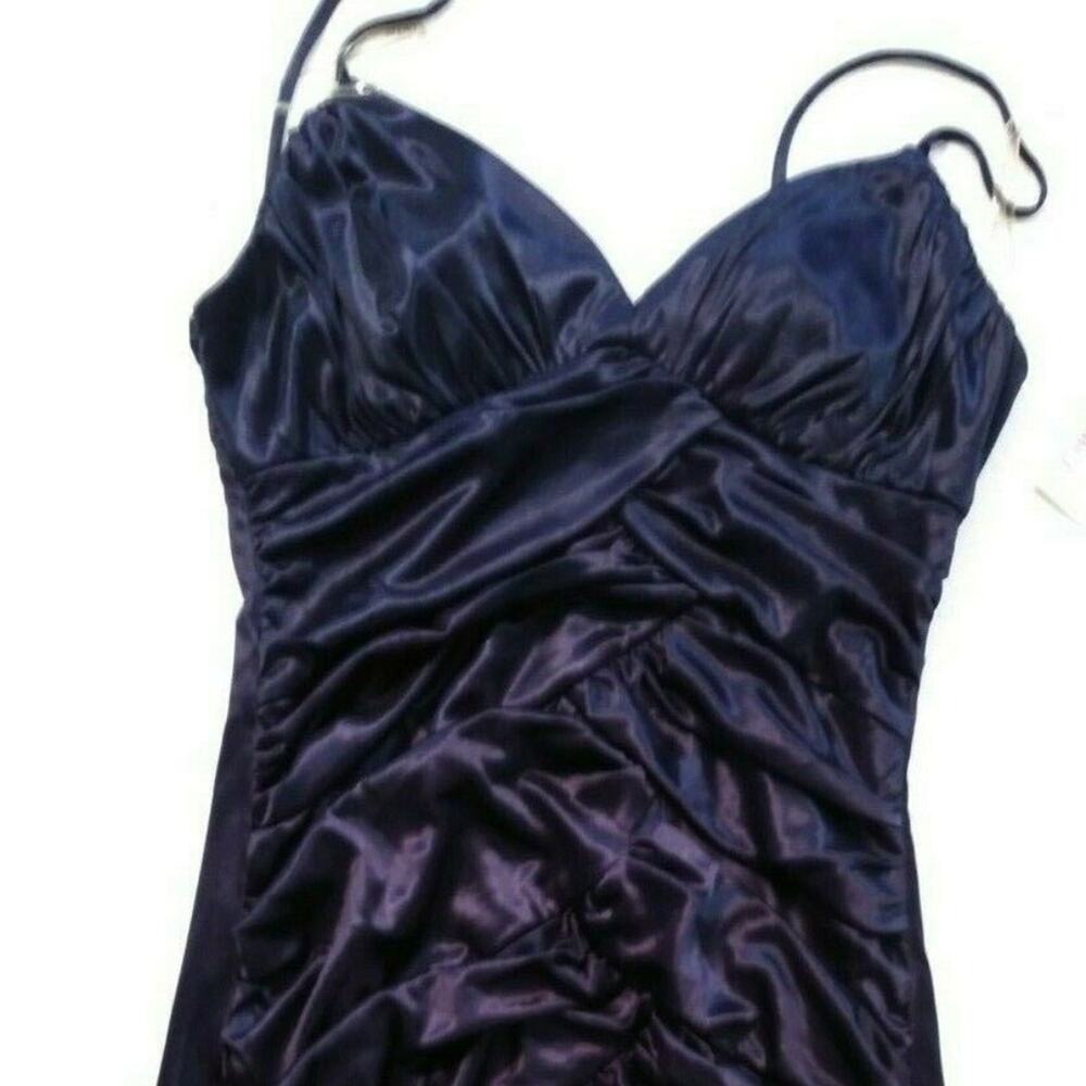 City Triangles Sz M Blue Ruched Spaghetti NWT